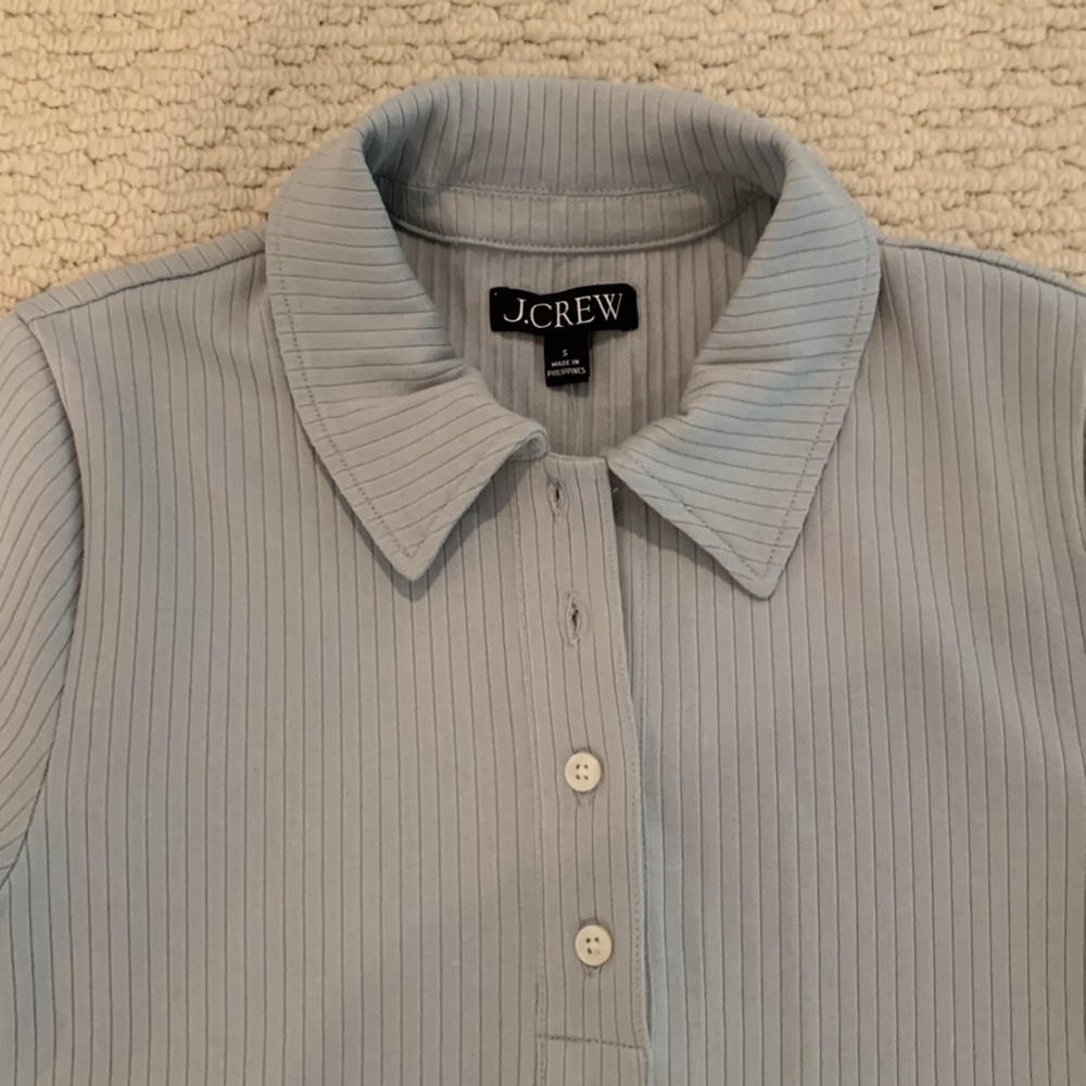 NWT J. Crew Premium Rib Polo. Mineral Grey. Size S.